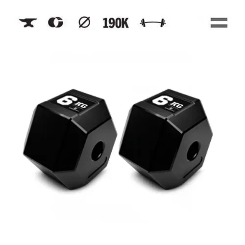 GazoFitness® Hexagon-Hantelscheiben 2 × 6 kg (gesamt 12 kg)