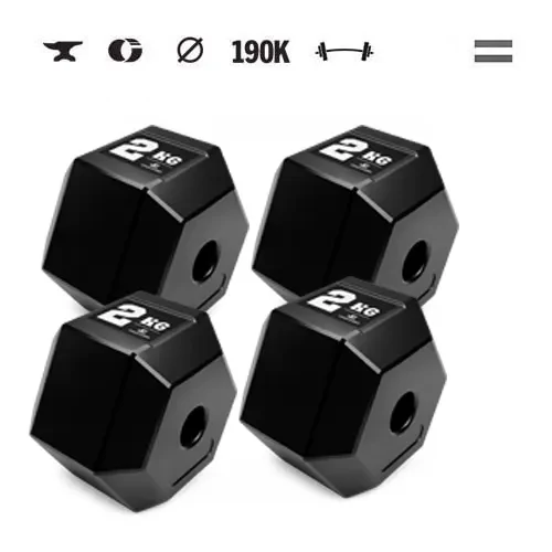 GazoFitness® Hexagon-Hantelscheiben 4 × 2 kg (gesamt 8 kg)