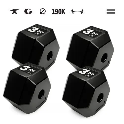 GazoFitness® Hexagon-Hantelscheiben 4 × 3 kg (gesamt 12 kg)