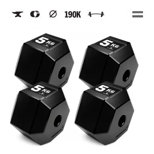 GazoFitness® Hexagon-Hantelscheiben 4 × 5 kg (gesamt 20 kg)