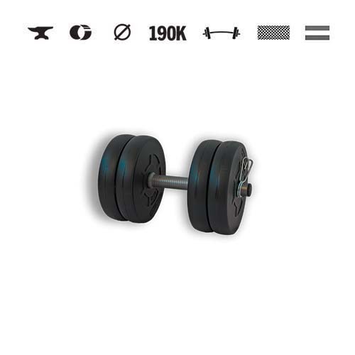 GazoFitness® Kurzhantel 10,5 kg – Scheiben 4 × 2,5 kg