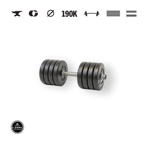 GazoFitness® Kurzhantel 10,5 kg – Scheiben 8 × 1,25 kg