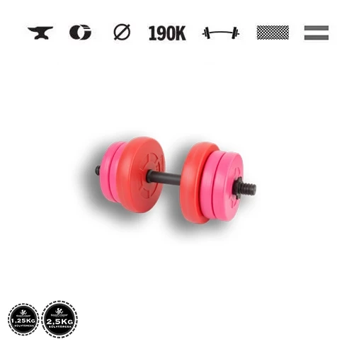 GazoFitness® Kurzhantel 11,5 kg (1 Stk.), rot und rosa