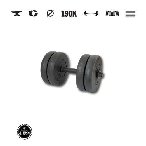 GazoFitness® Kurzhantel 11,5 kg (1 Stk.) mit Gewindestange – Scheiben 4 × 2,5 kg
