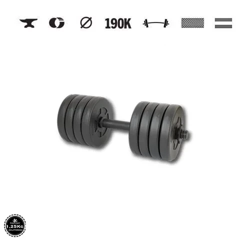 GazoFitness® Kurzhantel 11,5 kg (1 Stk.) mit Gewindestange – Scheiben 8 × 1,25 kg