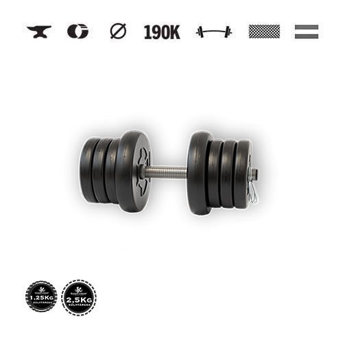 GazoFitness® Kurzhantel 13,5 kg mit Scheiben 1,25 kg und 2,5 kg