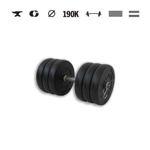 GazoFitness® Kurzhantel 16 kg – Scheiben 6 × 2,5 kg