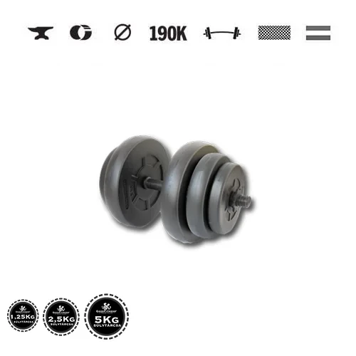 GazoFitness® Kurzhantel 19 kg (1 Stk.) mit Gewindestange