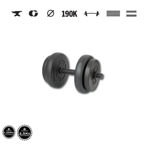 GazoFitness® Kurzhantel 8,5 kg (1 Stk.) mit Gewindestange – Scheiben 2 × 2,5 kg + 2 × 1,25 kg