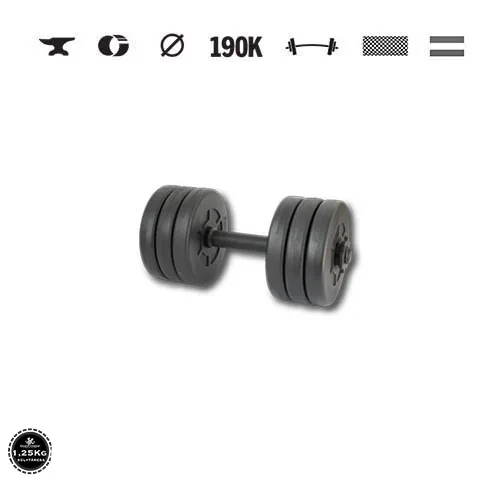 GazoFitness® Kurzhantel 8,5 kg (1 Stk.) mit Gewindestange – Scheiben 6 × 1,25 kg