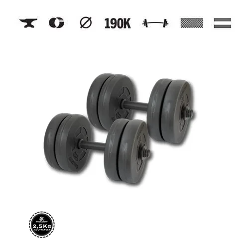 GazoFitness® Kurzhanteln 2 × 11,5 kg (gesamt 23 kg) mit Gewindestangen – Scheiben 8 × 2,5 kg