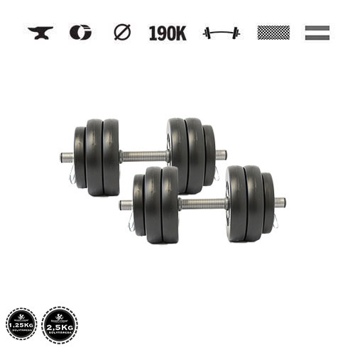 GazoFitness® Kurzhanteln 2 × 13,5 kg (gesamt 27 kg) – Scheiben 8 × 2,5 kg + 4 × 1,25 kg