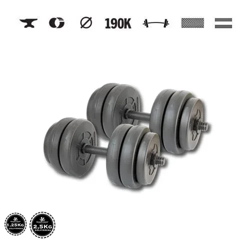 GazoFitness® Kurzhanteln 2 × 14 kg (gesamt 28 kg) mit Gewindestangen