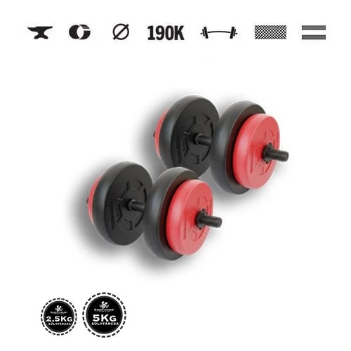 GazoFitness® Kurzhanteln 2 × 16,5 kg (gesamt 33 kg), schwarz-rot