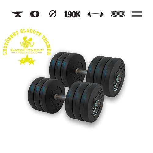 GazoFitness® Kurzhanteln 2 × 16 kg (gesamt 32 kg) – Scheiben 12 × 2,5 kg