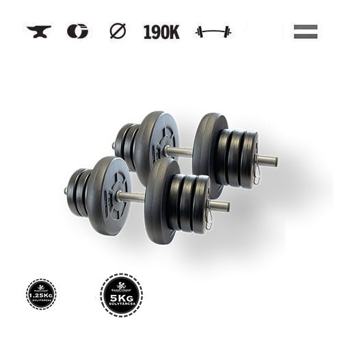 GazoFitness® Kurzhanteln 2 × 18 kg (gesamt 36 kg) – Scheiben 4 × 5 kg + 12 × 1,25 kg