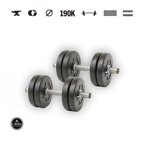 GazoFitness® Kurzhanteln 2 × 5,5 kg (gesamt 11 kg) – Scheiben 8 × 1,25 kg