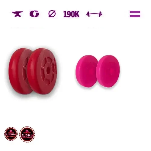 GazoFitness® Hantelscheiben 2 × 1,25 kg + 2 × 2,5 kg (gesamt 7,5 kg), rot und rosa