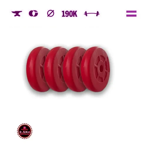 GazoFitness® Hantelscheiben 4 × 2,5 kg (gesamt 10 kg), rot