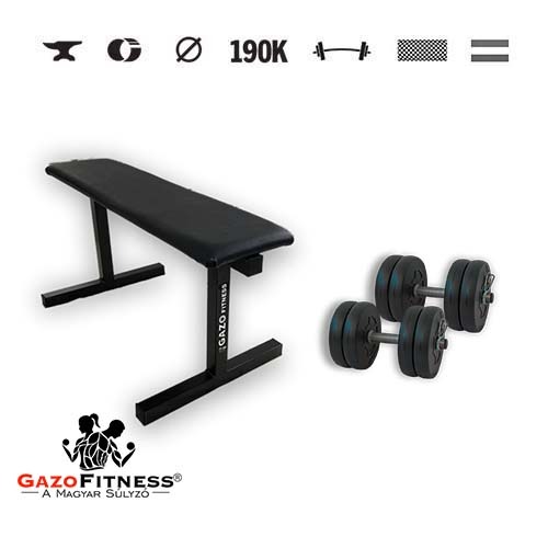 GazoFitness® Hantelbank + Kurzhanteln 2 × 10,5 kg
