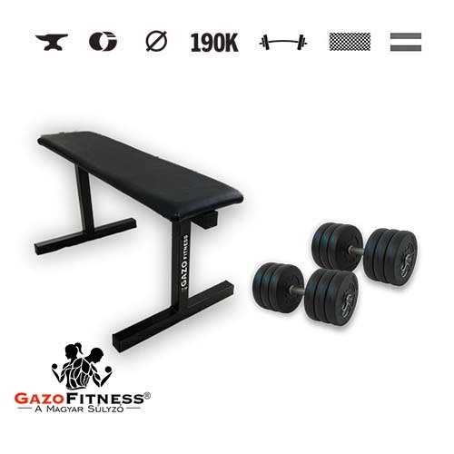 GazoFitness® Hantelbank + Kurzhanteln 2 × 16 kg (gesamt 32 kg)
