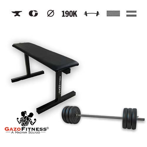 GazoFitness® Hantelbank + Langhantel 33 kg