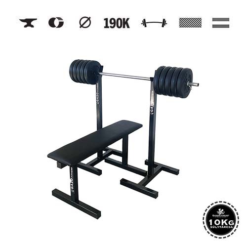 GazoFitness® Mobiler Hantelständer + Hantelbank + verstellbare Langhantel 105 kg