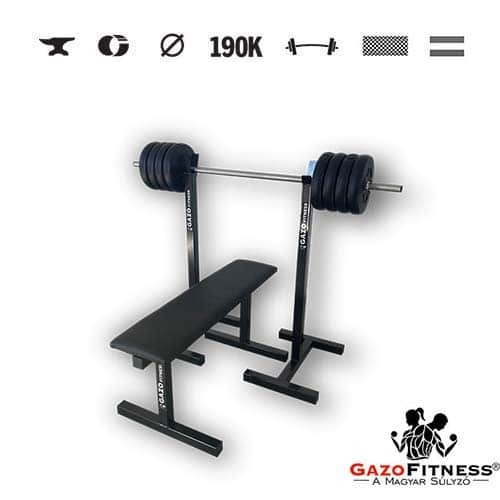GazoFitness® Mobiler Hantelständer + Hantelbank + Langhantel (gesamt 45 kg)