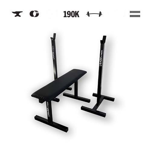 GazoFitness® Mobiler Langhantelständer + feste Hantelbank