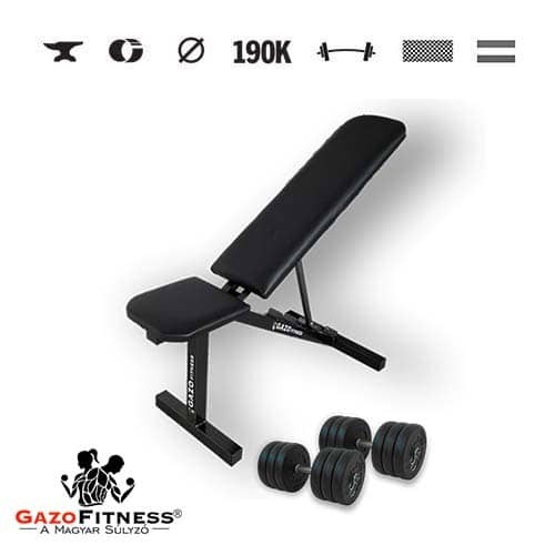 GazoFitness® Verstellbare Hantelbank + Kurzhanteln 2 × 16 kg (gesamt 32 kg)