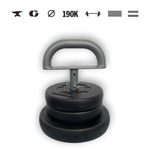 GazoFitness® Verstellbare Kettlebell 11,5 kg (Scheiben 2,5 kg + 5 kg)