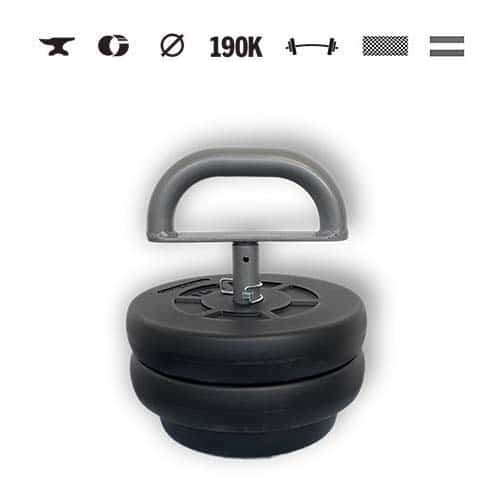 GazoFitness® Verstellbare Kettlebell 14 kg – Scheiben 2 × 5 kg + 1 × 2,5 kg