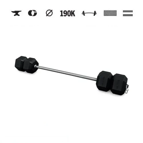 GazoFitness® Langhantel mit Hexagon-Scheiben 18 kg