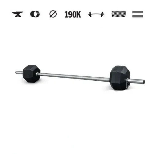 GazoFitness® Langhantel mit Hexagon-Scheiben 14 kg
