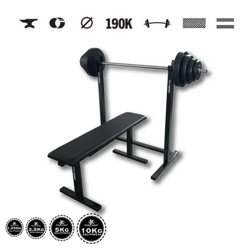 GazoFitness® Ständer + Hantelbank + Langhantel 42,5 kg