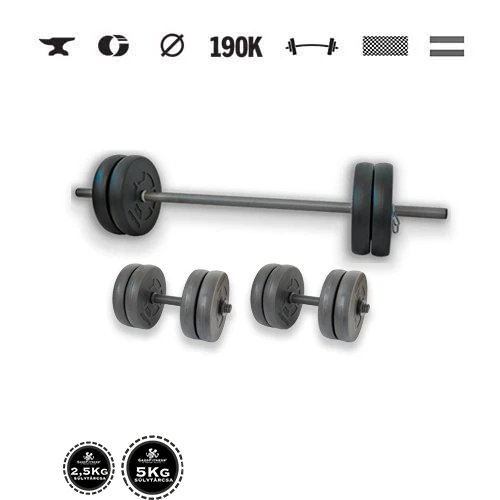 GazoFitness® Hantelset Hardcore 45 kg mit Gewindestangen