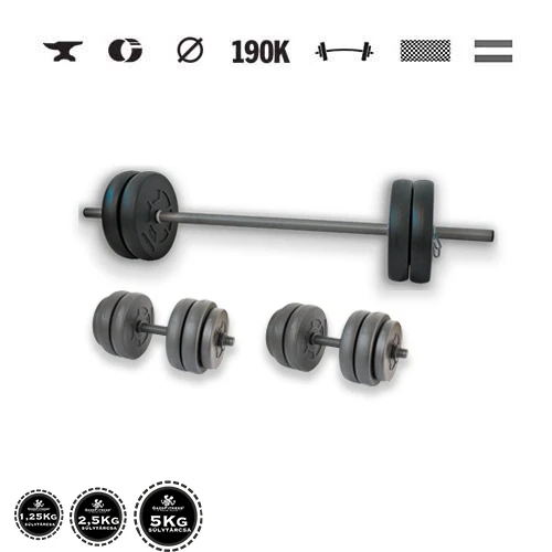GazoFitness® Hantelset Hardcore 50 kg mit Gewindestangen