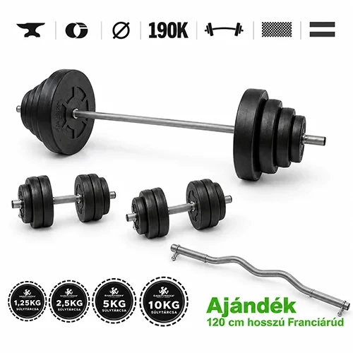 GazoFitness® Hantelset Hardcore 67,5 kg + Geschenk: SZ-Stange 120 cm