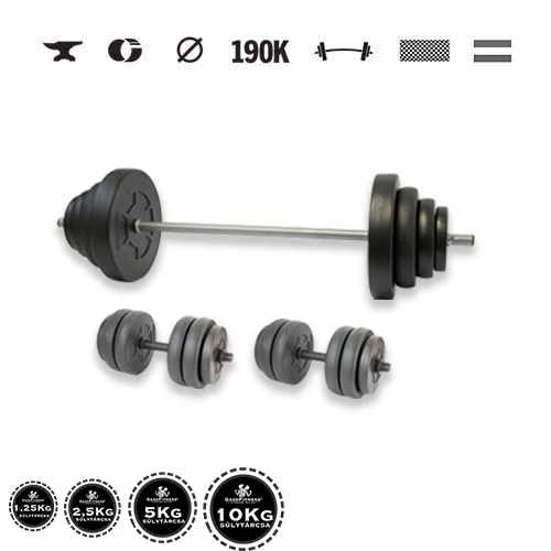 GazoFitness® Hantelset Hardcore 67,5 kg mit Gewindestangen