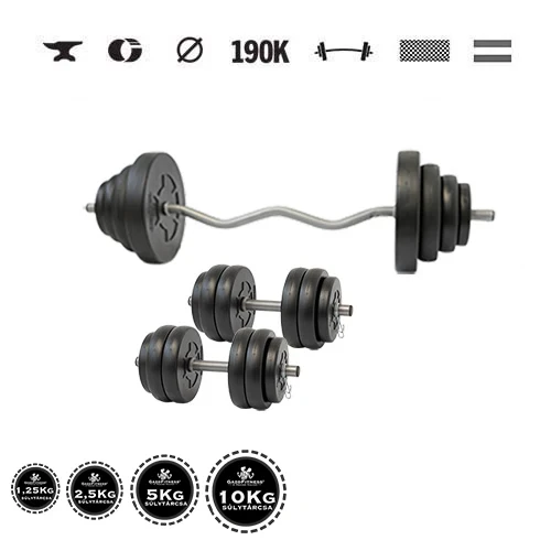 GazoFitness® Hantelset Hardcore mit SZ-Stange 66,5 kg