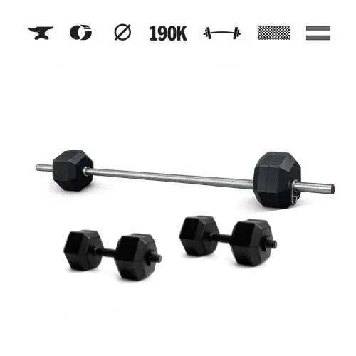 GazoFitness® Hantelset Hardcore mit Hexagon-Scheiben (gesamt 30 kg)