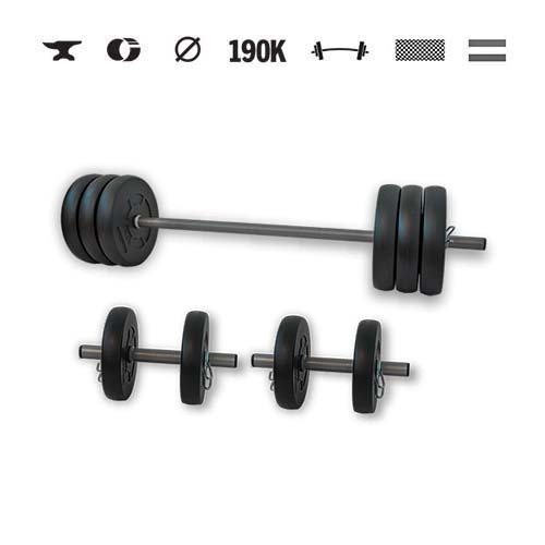GazoFitness® Hantelset Hardcore (gesamt 45 kg)