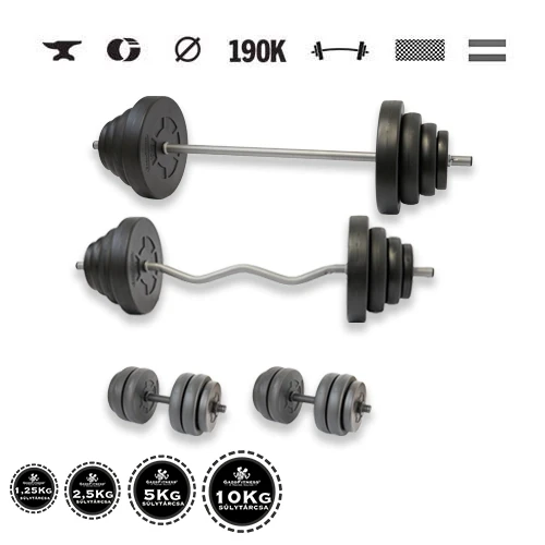 GazoFitness® Hantelset Hardcore Super 106 kg mit Gewindestangen
