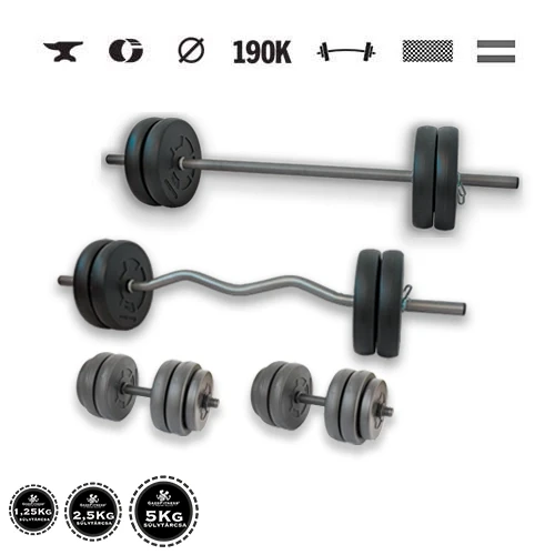 GazoFitness® Hantelset Hardcore Super 72 kg mit Gewindestangen
